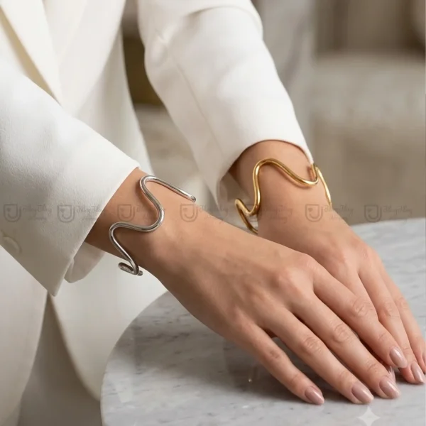 بنگل w آبکاری نقره کد1125